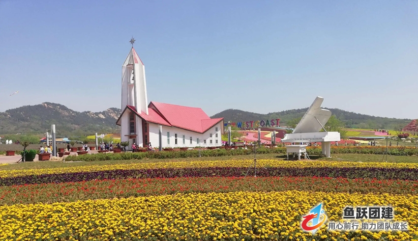 鱼跃-青岛西海岸啤酒城基地位于黄岛区金沙滩景区内，可举办趣味飞盘、趣味运动会、枕头大战、定向挑战赛等多种拓展训练团建活动。